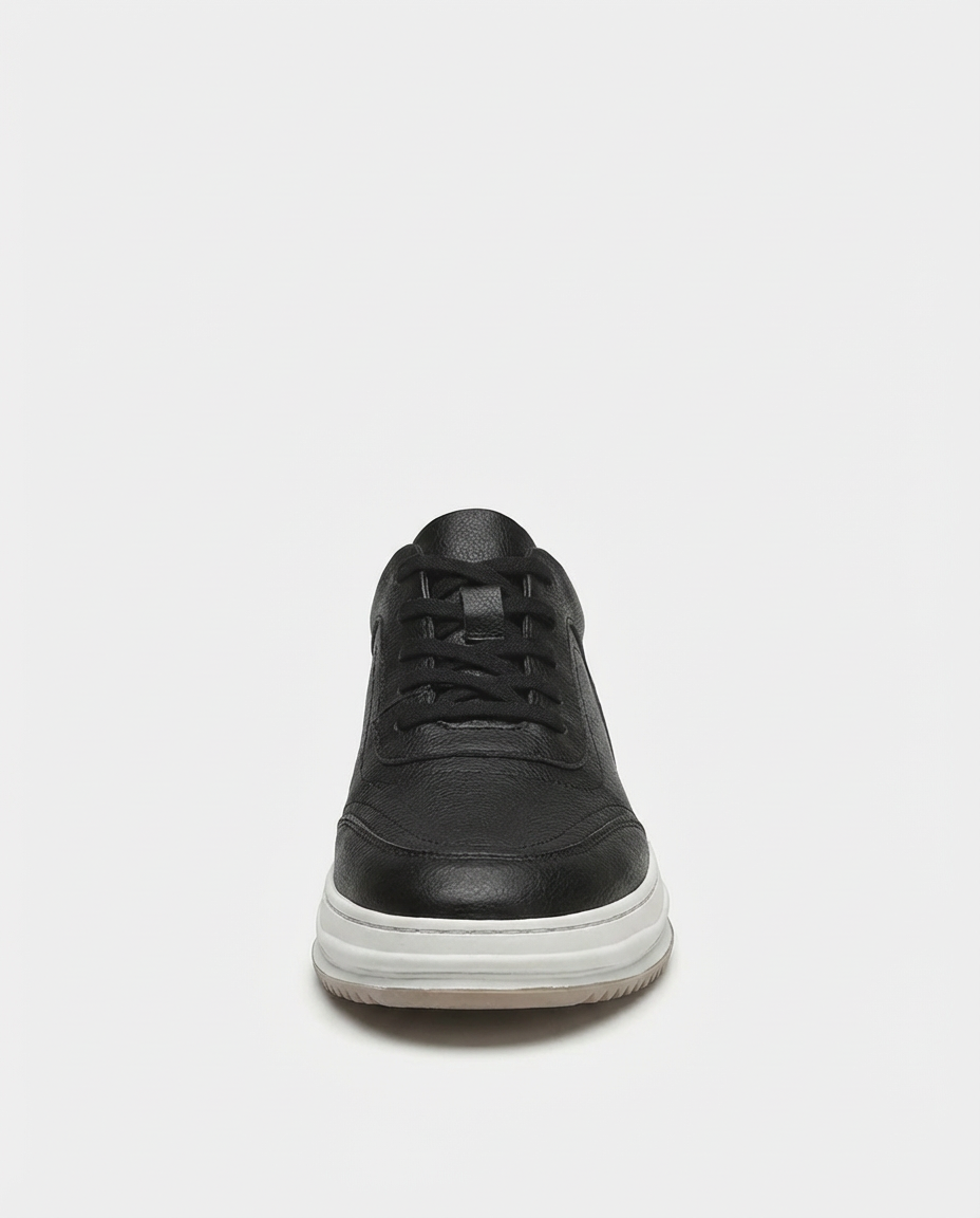 Black - Leather Low-Top Trainers | GRAND London