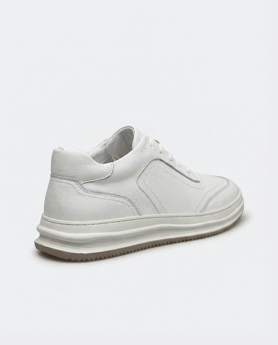 White - Leather Low-Top Trainers | GRAND London
