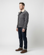 Grey Men's Corduroy Lined Trucker Jacket | GRAND London 
