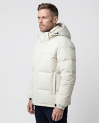 White Removable Hood Quilted Puffer Jacket | GRAND London