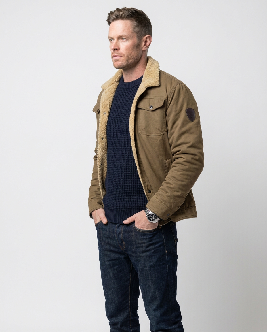 Camel Cotton Field Jacket | GRAND London